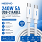 NEOVO 65W USB-C Snellader met 240W USB-C Kabel – iPhone 17/16/15 Oplader – Samsung S26/S25/S24 Snellader – USB-C Oplader voor MacBook, iPad & Laptop