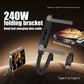 NEOVO Oplaadkabel 240W USB-C 1,5 m - 360° Draaibare & Opvouwbare Telefoonstandaard - 90° Gaming Connector - PD Snelladen Gevlochten