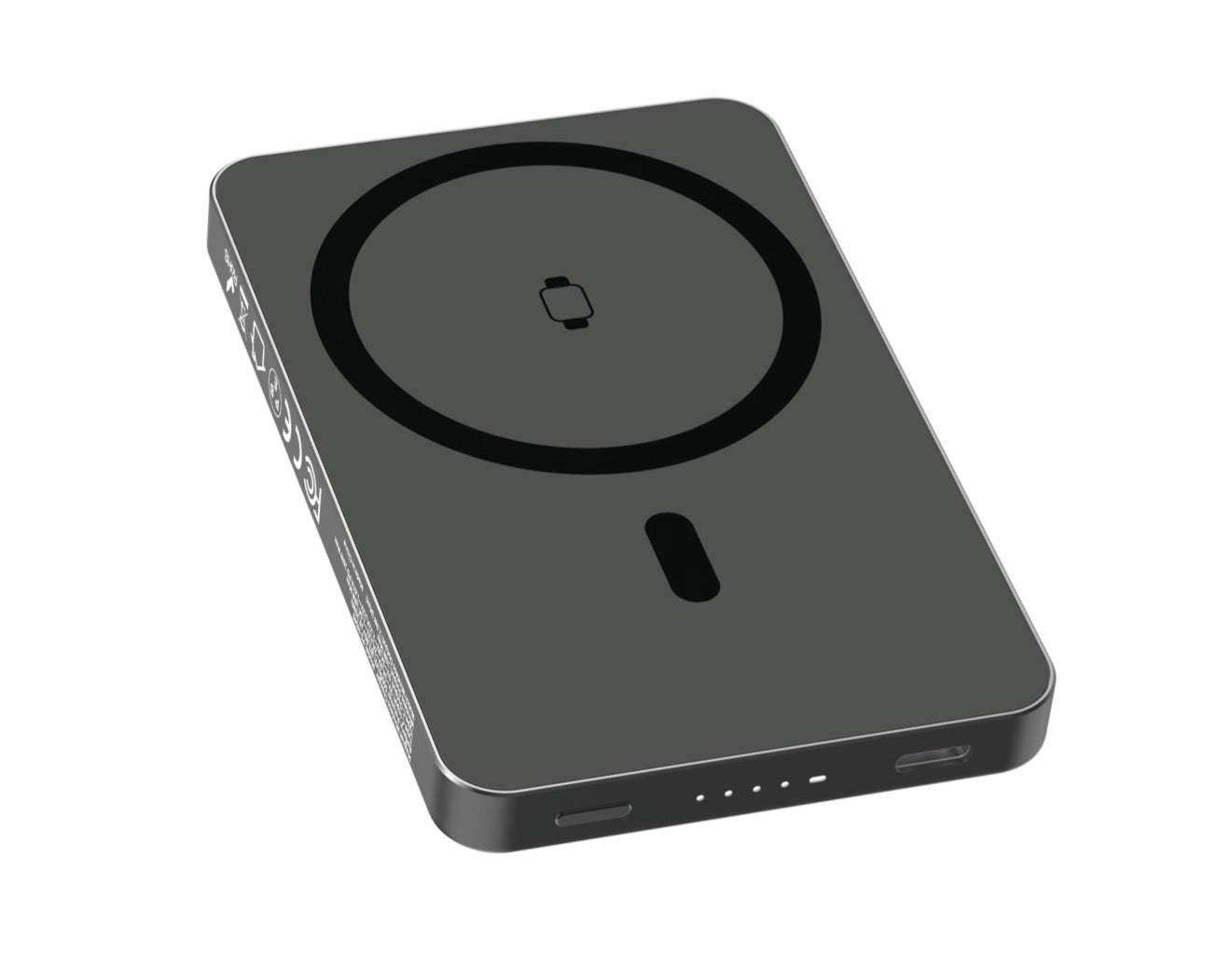 NEOVO MagSafe powerbank 3-in-1 - 5000mAh – Magnetische Draadloze Powerbank – 20W Snellader – Voor iPhone & Android – Apple Watch & AirPods - Zwart