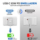 NEOVO 65W USB-C Snellader – iPhone 17/ 16/ 15 Oplader – Samsung S26 / S25 / S24 Snellader – MacBook